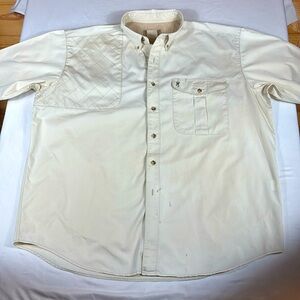 Browning Men's Hommes Beige Short Sleeve Button Up Vented Shirt Size XXL